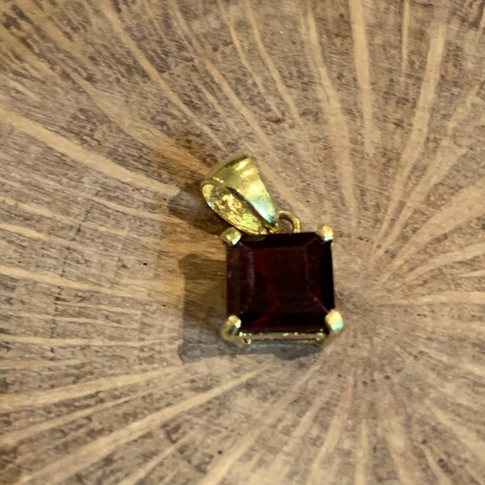 Garnet on Gold pendate